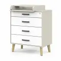 Пеленальный комод для новорожденных с ящиками, разделителем и съёмным столиком Gall Бодега светлый/белый