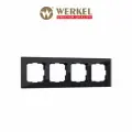 Рамка из стекла на 4 поста Werkel Favorit W0041108, цвет черный