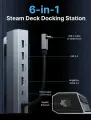 Док-станция для Steam Deck JSAUX HB0603, металл/пластик, 6в1, серая