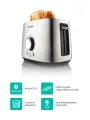 Тостер Gorenje T1000E серебристый/черный, мощность 1000Вт, количество отделений: 2, длина сетевого шнура 0.75м