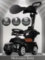 Каталка детская Mercedes С-Class с родительской ручкой, прорезиненные колеса, звук