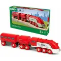 BRIO 33557 Cкорый поезд Футуристик с деревянными вагонами (без батареек)