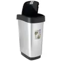 Мусорное ведро Rotho Swing bin, откидная крышка, пластик, серебро, 50 л