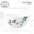 Салатник Zapel Berry 20 см, костяной фарфор, белый с рисунком