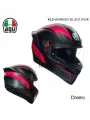 Мотоциклетный шлем AGV K1S, цвет; матово-черный, розовый, размер; M
