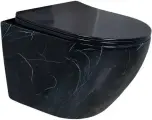 Унитаз подвесной GID Bs2198 безободковый, с сиденьем микролифт, черный мрамор