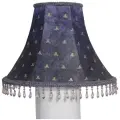 Абажур синий с тиснением, украшен стеклярусом, вискоза, 31*22см. Индия