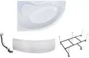 Акриловая ванна Royal Bath Alpine 140X95X58 левая комплект (ванна, каркас, панель, слив-перелив)
