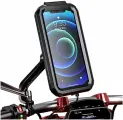 Держатель телефона Kewig M18L-A2 6-7 inch с беспроводной зарядкой Qi 15W / USB Type C на руль мотоцикла, велосипеда, скутера, самоката, квадроцикла, снегохода