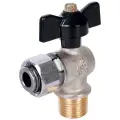 Кран шаровый угловой STOUT SVB-0010 комбинированный, латунь,  с накидной гайкой  для бытовой техники 5 шт. Ду 15 (1/2) комбинированный