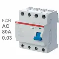 Выключатель дифференциальный УЗО ABB 4P F204AC-80/30mA 2CSF204001R1800