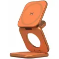Складное беспроводное зарядное устройство 3 в 1 Magssory Fold Ultra для Apple с магнитами, с поддержкой Qi2.2, оранжевый
