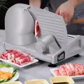 Слайсер для мяса, Электрический слайсер для продуктов Deli со съемными лезвиями из нержавеющей стали, слайсер для мяса с регулируемой толщиной для домашнего использования, Серый