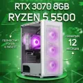 Системный блок, игровой ПК AMD Ryzen 5 5500, RTX 3070 8GB, DDR4 32GB, SSD 2000GB, Белый
