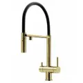 Смеситель для кухни Sancos Imola, с гибким изливом и краном под фильтр для питьевой воды, полированное золото, SC4010ZG