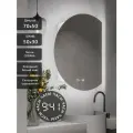 Зеркало-шкаф Дафна 70*50 c холодной LED-подсветкой, петли справа, часы