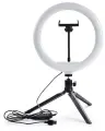 Кольцевая лампа со штативом SDM-ZB1019-10 INCH- 1 диаметром 260 мм на шаровой головке с питанием от USB