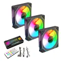 Вентилятор для корпуса 120мм ARGB 3шт+контроллер черный