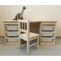 Детский стол и стул (комплект) Труфаст Trofast, сосна (с контейнерами 6 белых)