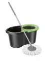 Умная швабра с отжимом DD Style ECO MOP, с ведром 14 литров, телескопическая ручка, черно-зеленая