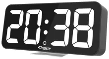 Часы настольные Спектр СК3210-Ч-Б, с большими цифрами, с температурой, будильник, USB-питание