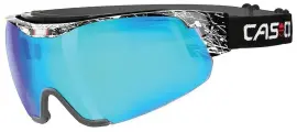 CASCO Визор для беговых лыж CASCO Spirit Carbonic (Splatter white-bluemirror, M)