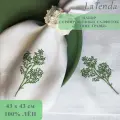 Набор LaTenda Летние травы -6 декоративных салфеток из 100% льна с вышивкой