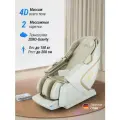 Массажное кресло UNIX Aura White электрическое, 4D массажер роликовый для ног, плеч, шеи и спины, с подогревом