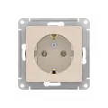 Розетка ATLASDESIGN, скрытый монтаж, с заземлением, бежевый. ATN000243 Schneider Electric (5шт.)