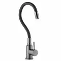 Смеситель для кухни графит с гибким черным изливом, Wasser Zimmer