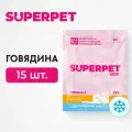 Влажный корм натуральный для кошек, говядина, фарш, 100г * 15 шт, замороженный