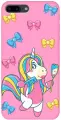 Силиконовый чехол на Apple iPhone 8 Plus / 7 Plus / Эпл Айфон 7 Плюс / 8 Плюс с рисунком Lady Unicorn Soft Touch розовый
