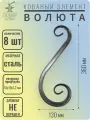 Кованый элемент Волюта стальная. Размеры 360х130 мм. Профильная труба 15х15х1,2 мм - 8 шт