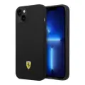 Ferrari для iPhone 14 Plus чехол Liquid silicone with metal logo Hard Black