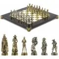 Шахматы сувенирные Рыцари доска 28х28 см змеевик мрамор 120771