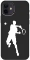Силиконовый чехол на Apple iPhone 12 / 12 Pro / Эпл Айфон 12 / 12 Про с рисунком Tennis W Soft Touch черный