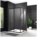 Душевой уголок BelBagno Uno 100х80 UNO-195-AH-2-100/80-C-NERO профиль Черный матовый стекло прозрачное алюминий черный