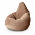 Кресло мешок MyPuff, бескаркасное кресло, пуфик мешок, размер XХL, мебельный велюр, шоколад