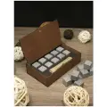Камни для виски, подарочный набор, коричневый,10 шт/охлаждающие камни для виски/кубики для охлаждения напитков/кубики стеатит/подарок парню/мужчине/папе