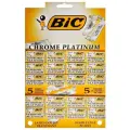 Лезвия BIC PLATINUM CHROME, двусторонние классические для Т-образного станка, 20 пачек по 5 лезвий (100 лезвий)