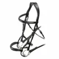 Оголовье для лошади с поводом Velociti Jumping, чёрный, FULL (Великобритания)
