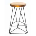 Полубарный стул ilwi MBL-W-ST-T-3-W/1/3 для кухни из металла с деревянным сиденьем в стиле лофт