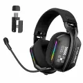 Беспроводные игровые наушники с микрофоном ONIKUMA GT808 (BT, 2.4G, AUX), черные