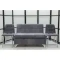 Кухонный диван Авалон со стульями (2 шт.), 120х56 см, обивка моющаяся, антивандальная, антикоготь, цвет - графит.