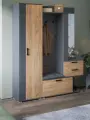 Набор для прихожей, модульная прихожая Эрика ТриЯ, Графит Серый/Дуб Крафт Золотой