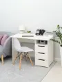 Стол письменный, для школьника, белый, 104х54х75 см, Momal 3 ящика и полка