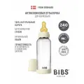 Стеклянная бутылочка для кормления с латексной соской, BIBS Boheme, Ivory 240 ml - соска средний поток