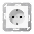 Штепсельная розетка JUNG SCHUKO 16А / 250В, пружинные зажимы, дюропласт, белый, A500