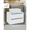 Тумба с раковиной подвесная Орлеан 70, белая (раковина Cuatro)
