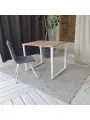 Стол письменный Лофт 90*70 см. Дуб Сонома. Белые ножки